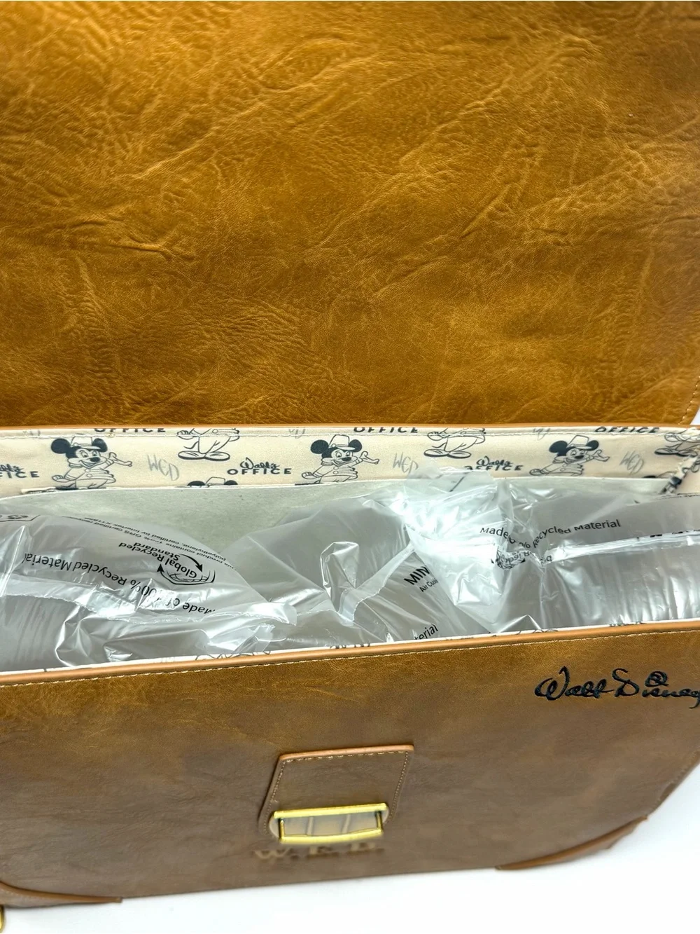 Walt’s Office Disney Company Store D23 2026 Vegan Leather Messenger Bag W.E.D.